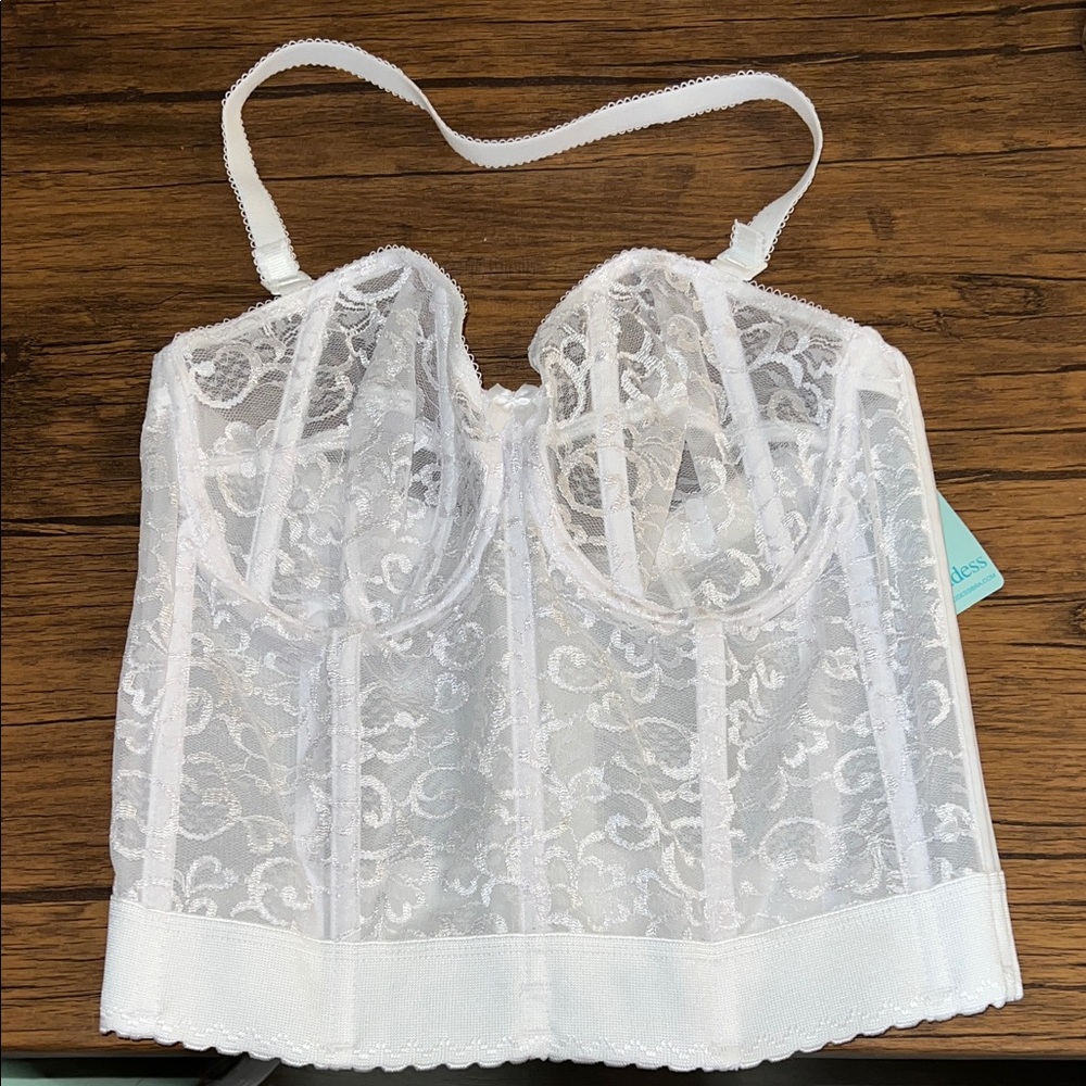 NWT Goddess White Lace Bridal‎ Bustier- 36D